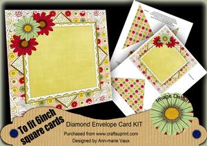 Retro Daisy1 6inch Diamond Envelope Mini Kit