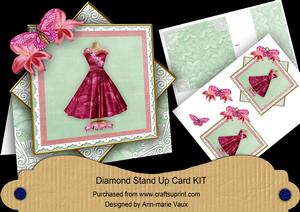 Cerise Mint Butterfly Dress Diamond Mini Card Kit