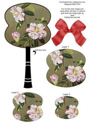 Camilas Oriental Hand Fan 3D Topper