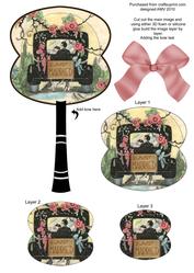 Wedding Car Oriental Hand Fan 3D Topper