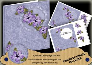 Blue Hibiscus 8in Aperture Decoupage Cf Mini Kit
