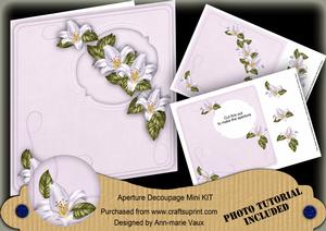 Lilac White Lily 8in Aperture Decoupage Cf Mini Kit