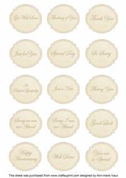 Cream Rose Matching All Occasion Sentiment Label Sheet