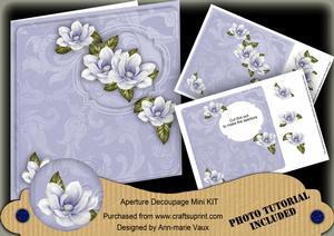 Blue Magnolia Hibiscus 8in Aperture Decoupage Cf Mini Kit