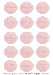 Pink Rose Matching All Occasion Sentiment Label Sheet