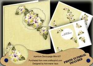 Lemon Hibiscus 8in Aperture Decoupage Cf Mini Kit