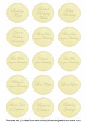 Lemon Hibiscus Matching Birthday Sentiment Label Sheet
