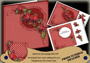 Red Gladioli 8in Aperture Decoupage Cf Mini Kit