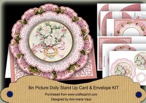 Wedding Day Rings 3D Picture Doily Card & Env Kit