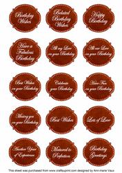 Sunrise Dotty Fancy Birthday Sentiment Label Caption Sheet