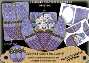 Blue Pansies 3D Fab Opening Egg Card Mini Kit