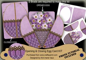 Lilac Forget Me Knots 3D Fab Opening Egg Card Mini Kit