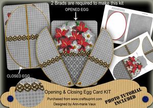 Silver Red Mix 3D Fab Opening Egg Card Mini Kit