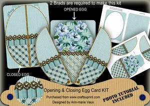 Teal Hib N' Gladi 3D Fab Opening Egg Card Mini Kit