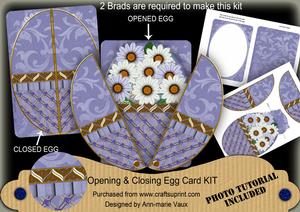 Blue Daisy Mix 3D Fab Opening Egg Card Mini Kit