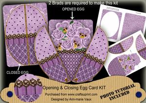 Lilac Pansies 3D Fab Opening Egg Card Mini Kit