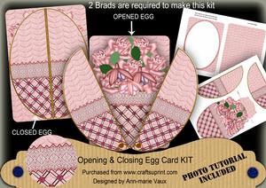 Pink Fushsias 3D Fab Opening Egg Card Mini Kit