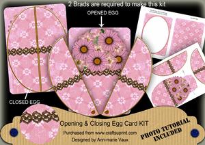Pink Fmk Daisies 3D Fab Opening Egg Card Mini Kit