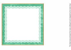 Dark Green Lace Edge 7in x 7in Square Insert Panel Sheet