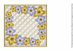 Gold Blue Fmk Corner 7in x 7in Square Insert Panel Sheet