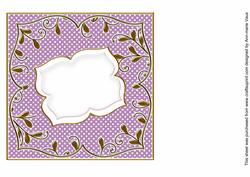 Purple Dotty Fancy 7in x 7in Square Insert Panel Sheet