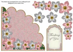 Pink Sil Fmk Thinkin Ofu 7in Scallop Corner Decoupage Topper