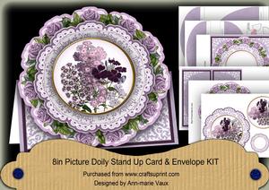 Lilac Bouquet Thinking of You 3D Picture Doily C & E Kit