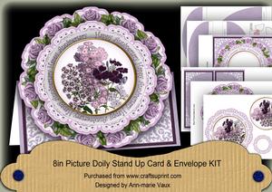 Lilac Bouquet Happy Anniversary 3D Picture Doily C & E Kit
