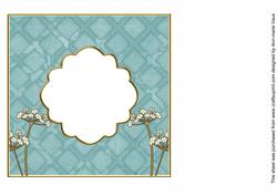 Dusky Teal Lattice Time Flower 7in x 7in Square Insert Panel