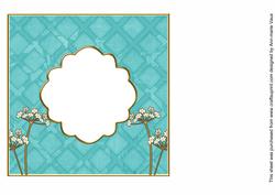 Teal Lattice Time Flower 7in x 7in Square Insert Panel