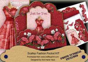 Red Butterfly Just for You Scallop Fashion Tag Cf Mini Kit
