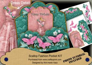 Tealpink Butterfly Birthday Scallop Fashion Tag Cf Mini Kit
