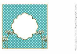 Teal Dotty Time Flower 7in x 7in Square Insert Panel