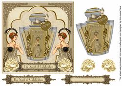 Cream Art Deco Perfume Scent of Celebration 7in Deco Topper