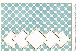 Dusky Teal Fence Lattice Diamond Ex Large Dl Folded Insert