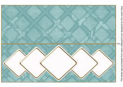Dteal Shabby Lattice Diamond Ex Large Dl Folded Insert