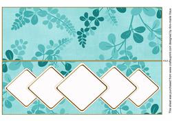 Teal Oriental Fern Diamond Ex Large Dl Folded Insert