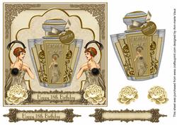 Cream Art Deco Perfume 18th Birthday 7in Decoupage Topper