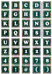 Peacock Paisley Weave Mix Alphabet Tile Embellishment Sheet