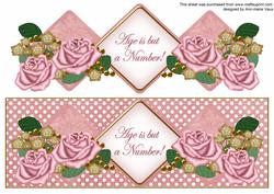 Pink Rose Age is a Number Exlarge Dl Diamond Topper