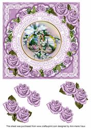 Lilac Rings Congratulations 7in Doily Decoupage Topper