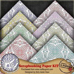 Fancy Lattice Colours1 Scrapbooking 8 Paper Kit