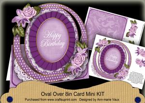 Lilac Mix Happy Birthday Oval Over 3D Mini Card Kit