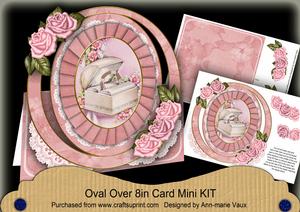 Pink Rose Ringbox Oval Over 3D Mini Card Kit