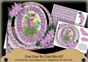 Lilac Christmas Postbox Oval Over 3D Mini Card Kit