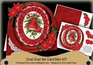 Christmas Bells Red Oval Over 3D Mini Card Kit