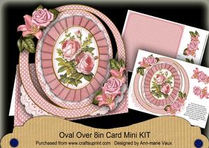 Image of cup529604_10 - Pink Roses Mix Oval Over 3D Mini Card Kit