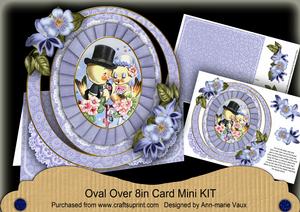 Blue Loveducks Oval Over 3D Mini Card Kit