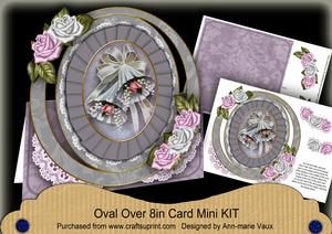 Silver Wedding Bells Oval Over 3D Mini Card Kit