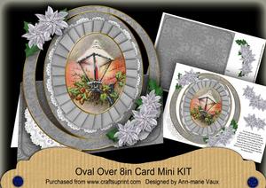 Silver Lantern Oval Over 3D Mini Card Kit